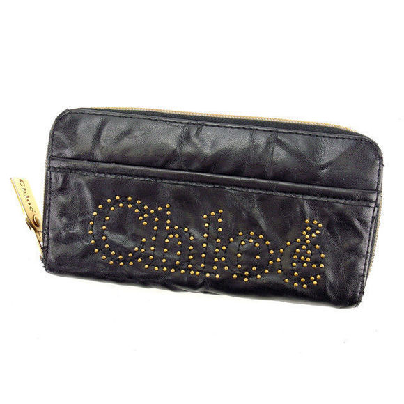 Chloe long studs Wallet Black - Picture 1 of 6